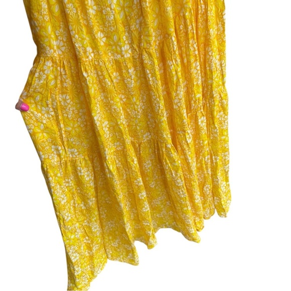 New Alexia Admor Tezzi V-Neck Tiered Maxi Dress Yellow Ditzy Butter - Picture 11 of 15